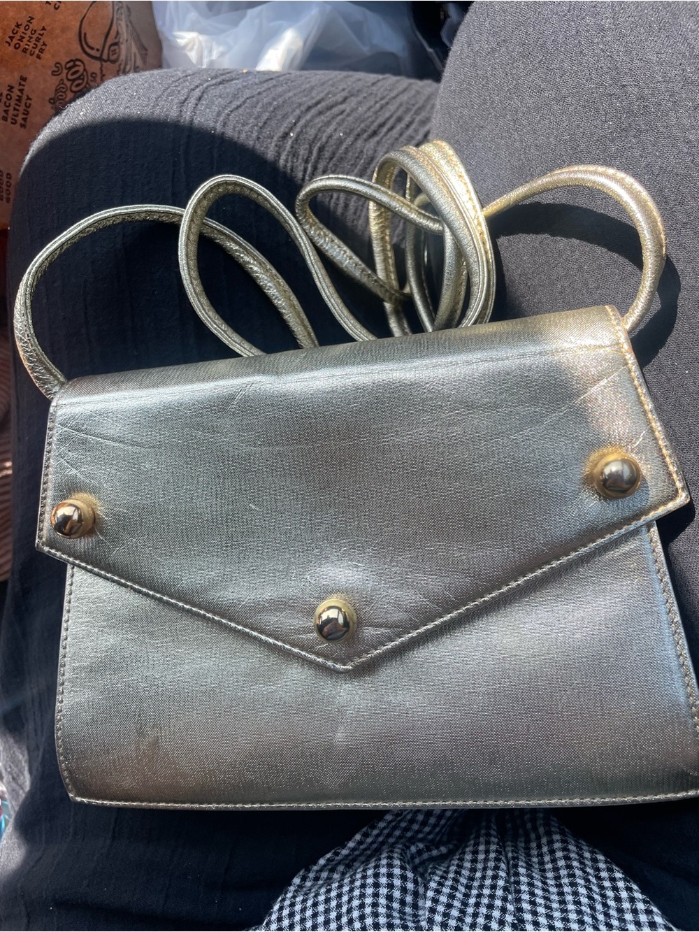 Paloma Picasso leather Gold Envelope Crossbody Bag - Women's Shoulder Purse